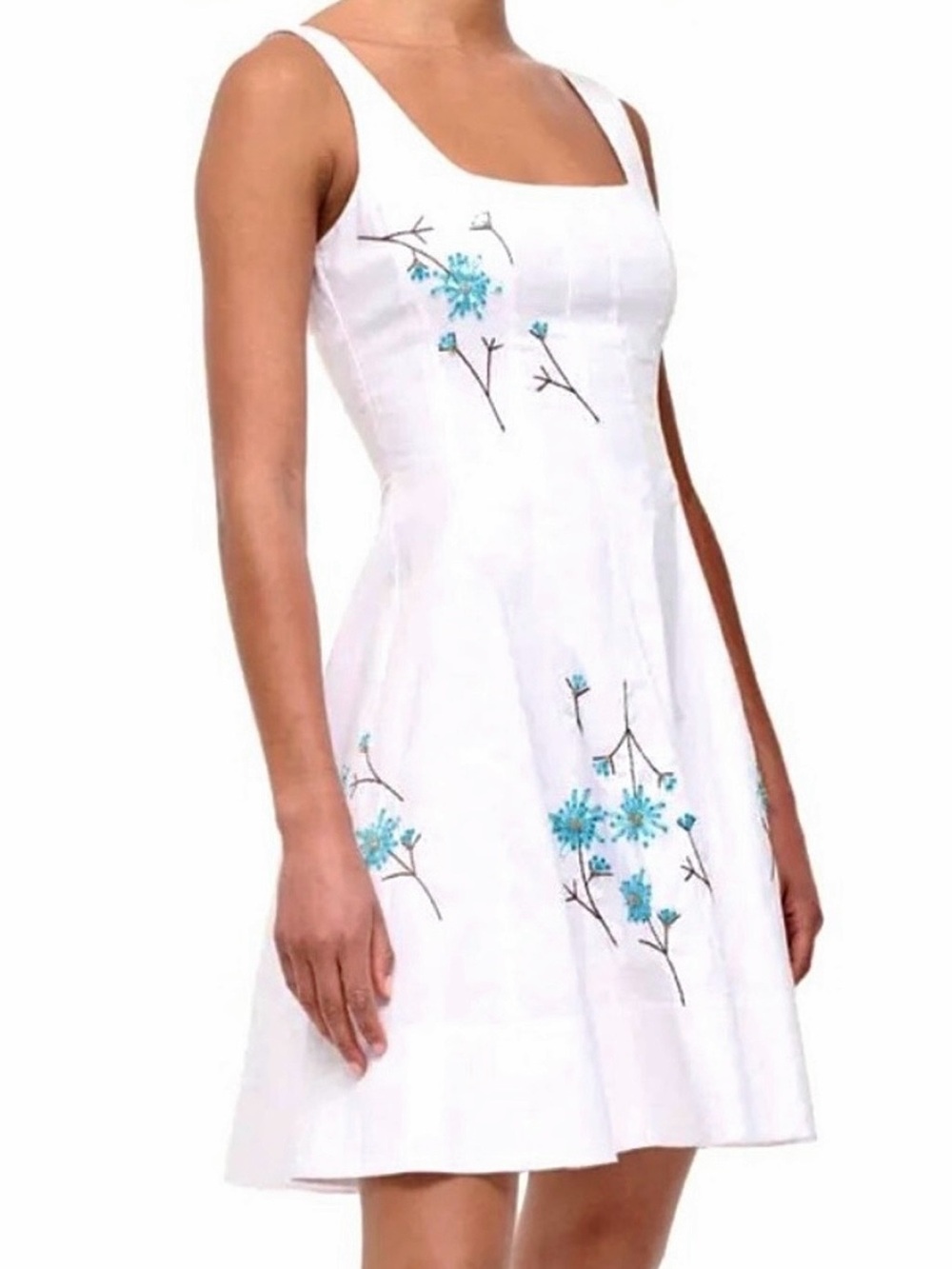 NWT Staud Wells Beaded Mini Dress Embroidered Dandelion White - Picture 4 of 16